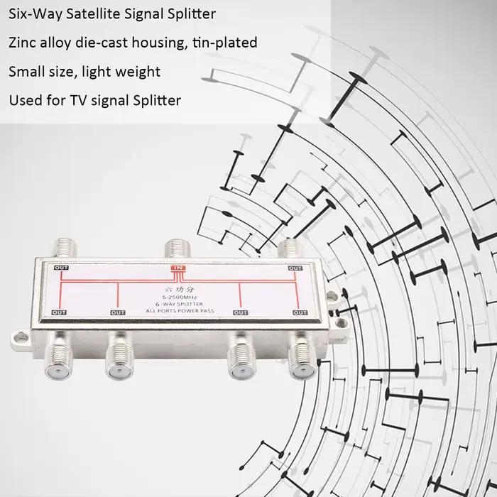 Antenne satellite 5-2500MHz 6 voies, répartiteur de signal de télévision par câble, distributeur pour récepteur satellite SATV/CATV, livraison directe, vente en gros