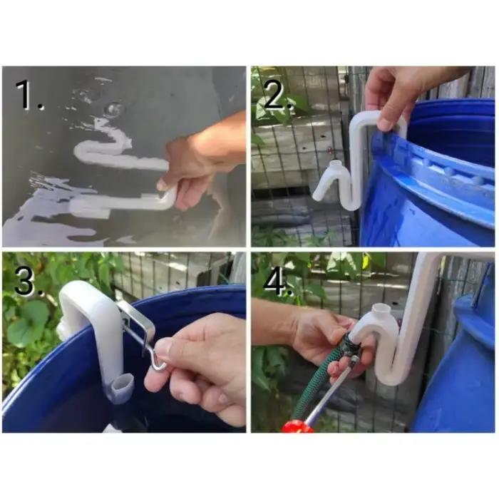 Tuyau de siphon auto-amorçant pour baril de pluie