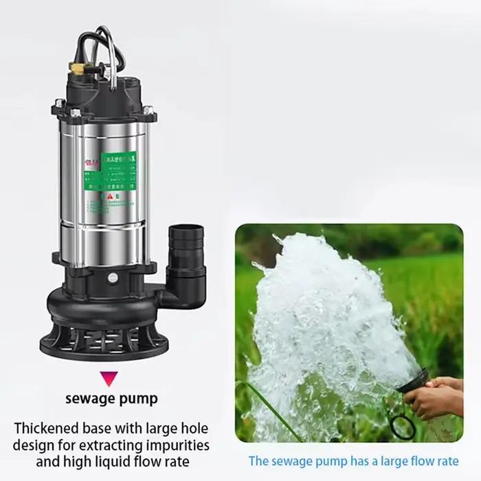 Pompe à eaux usées auto-amorçante en acier inoxydable