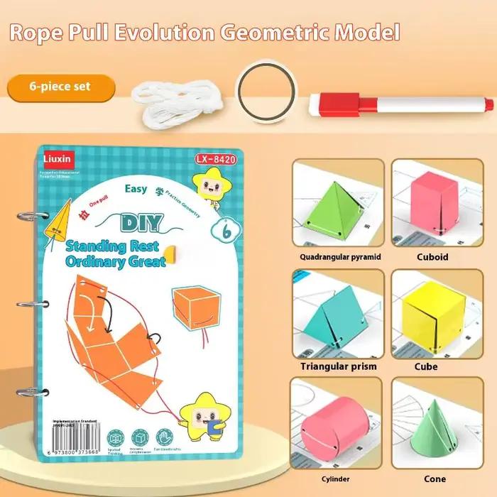 Ensemble de livres éducatifs Montessori à géométrie 3D silencieux pour enfants, cahier d'exercices de traçage pour l'apprentissage des mathématiques, pour l'entraînement à la pensée spatiale