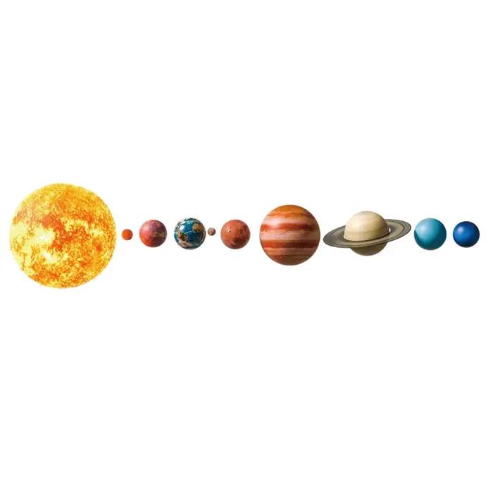 Autocollant Mural planète du système solaire 3D, pour chambres d'enfants, décoration de fond de chambre à coucher, papier peint de maison, décoration murale pour pépinière