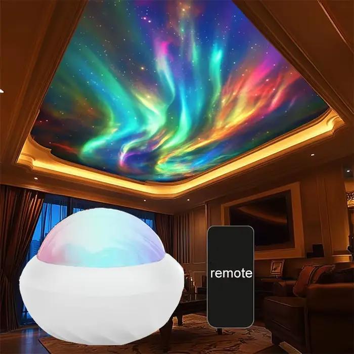 Projecteur de lumière du nord RGB atmosphère veilleuses télécommande USB Aurora lampe de Projection 360 °   Rotation pour la décoration de fête à la maison