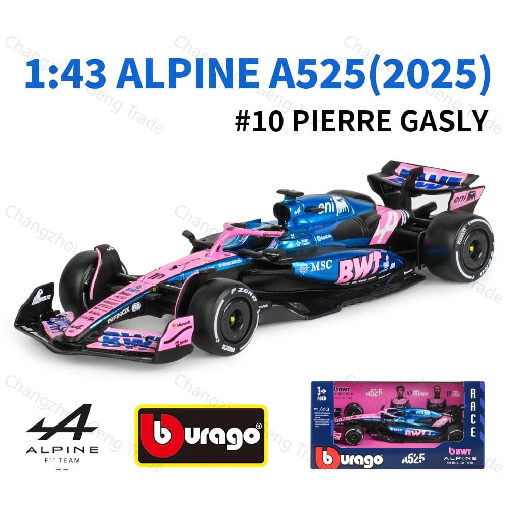 Bburago 1:43 BWT Alpine A525 2025 Grand Prix de Bahreïn # 1 # Modèle de voiture de course de Formule