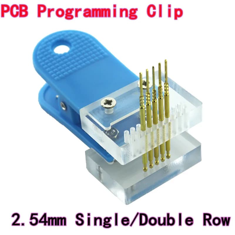 Clip de programmation PCB 2,54 mm simple/double rangée 2/3/4/5/6/7/8/9/10P, broche Pogo de programma