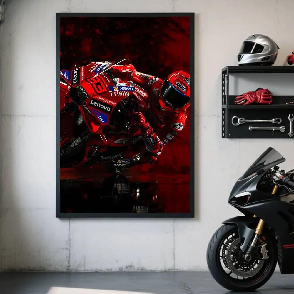 Affiche artistique du gagnant de la moto gp M-Marc 93, décoration de maison de Style Anime, cadeau i