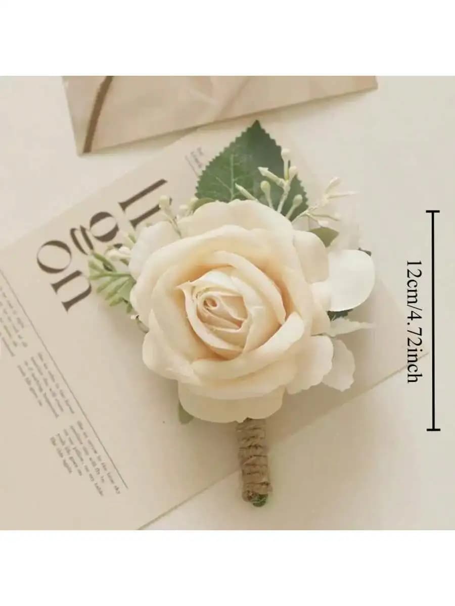 Bouquet de mariée Bourgogne et blanc Roses artificielles Bouquet de fleurs pour église rustique Boho