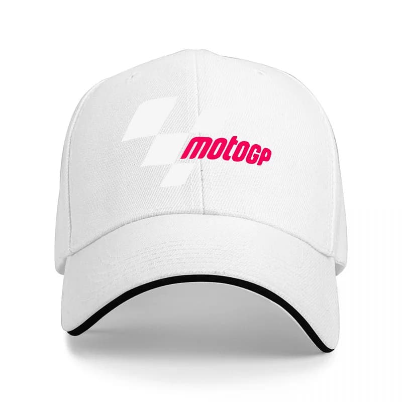 Casquette de baseball officielle MOTOGP noire avec design blanc et rouge, qualité supérieure, réglab