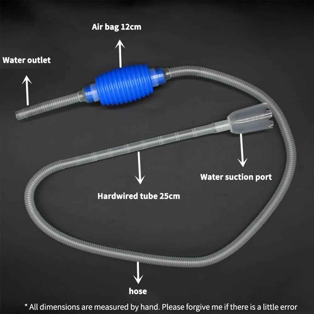 Siphon d'aquarium pour poisson précieux, aspirateur à gravier, nettoyeur de filtre à eau, pompe à si
