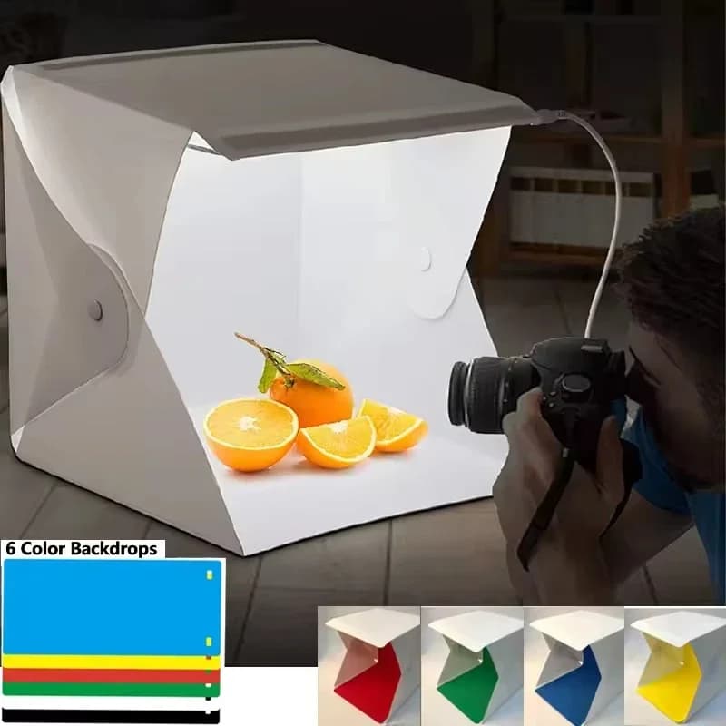 Caisson lumineux pour studio photo 30 cm avec arrière-plans 6 couleurs