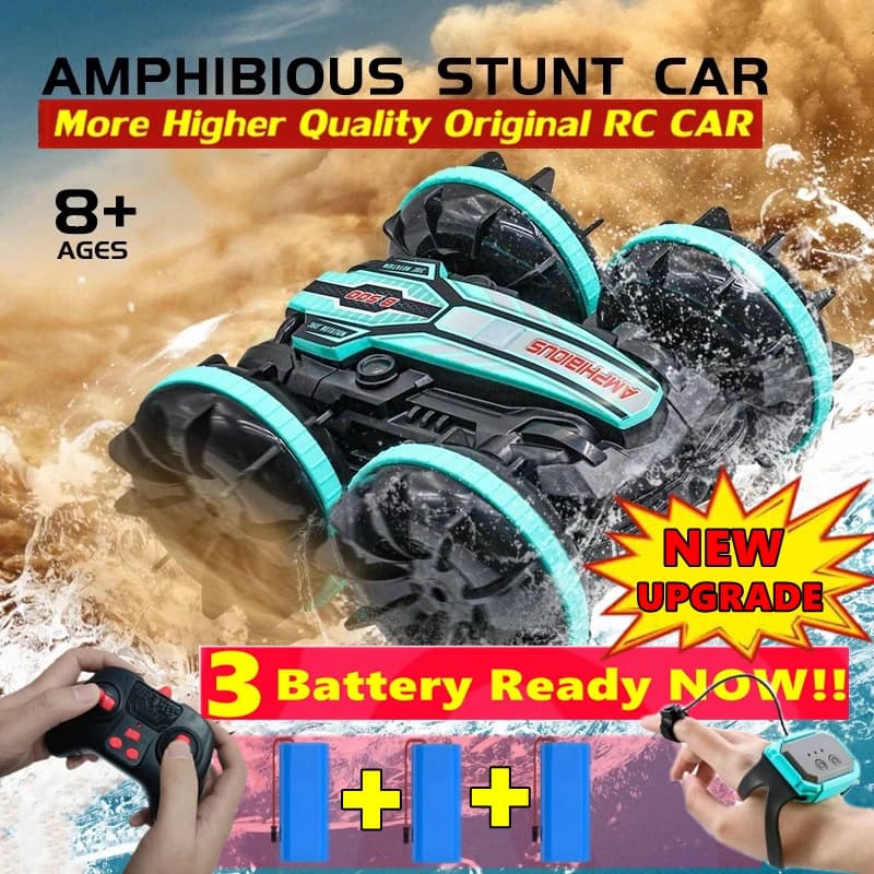 Voiture amphibie RC télécommandée, véhicule de cascade, Radio rabattable Double face 4WD Drift Off R