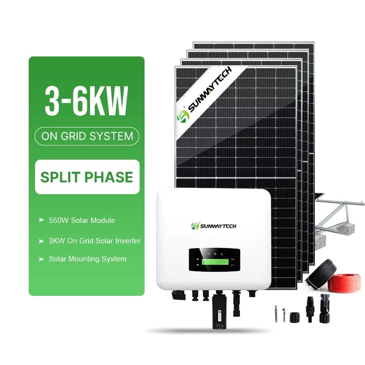 Système d'énergie solaire 6 5 3 complet, système de panneaux solaires connecté au réseau pour la mai