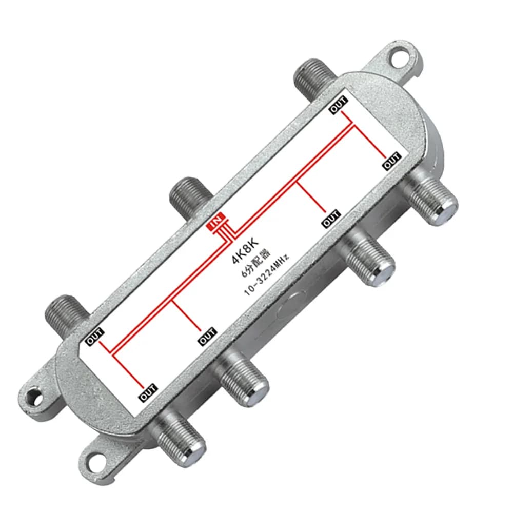 Répartiteur de Signal TV 6 voies 10-3224MHz, distributeur de câbles d'antenne Satellite pour récepte