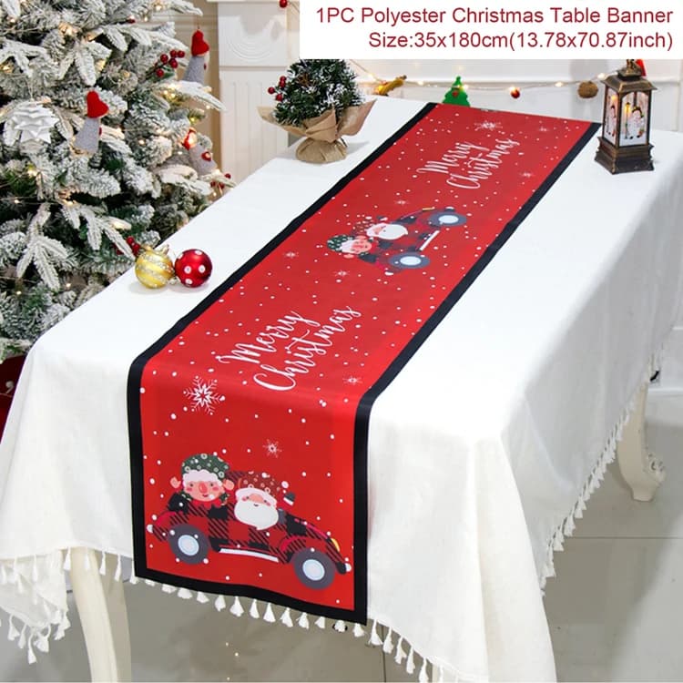 Chemin de Table de noël, décoration de joyeux noël pour la maison, décor de fête de noël, ornement d