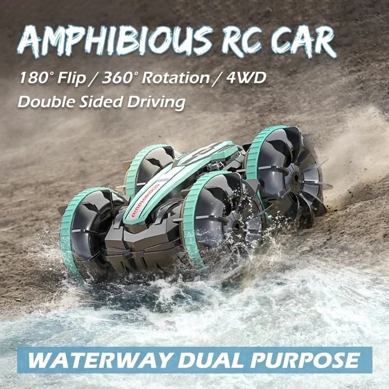 Voiture amphibie RC télécommandée, véhicule de cascade, Radio rabattable Double face 4WD Drift Off R