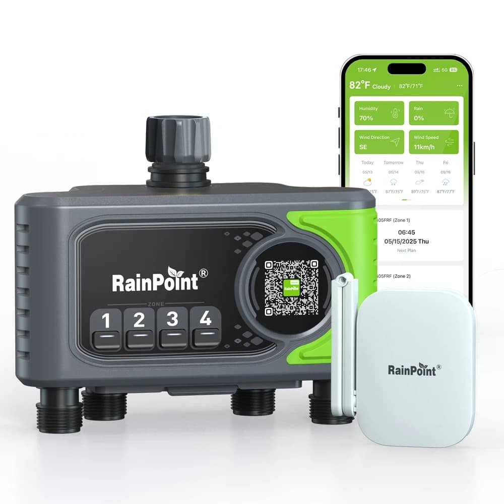 RainPoint WiFi minuterie d'eau 4 Zones minuterie d'irrigation automatique systèmes d'arrosage de pel