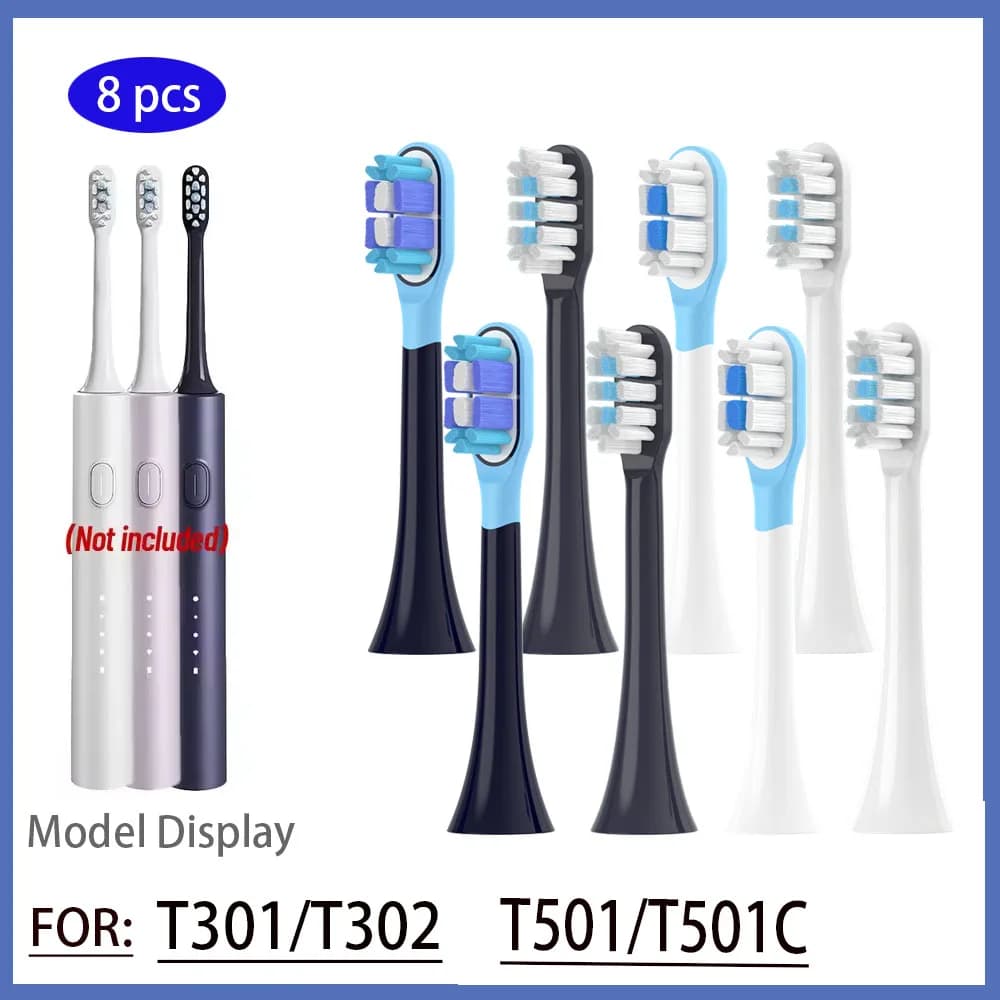 Têtes de brosse à dents de rechange, 8 pièces, pour MIJIA T301/T302/T501, brosse à dents électrique