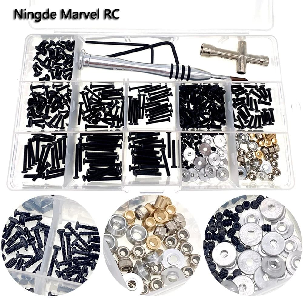 Kit de pièces de jeu de vis de voiture RC, fixation M2 M2.5 M3, clé hexagonale à douille Phillips, r