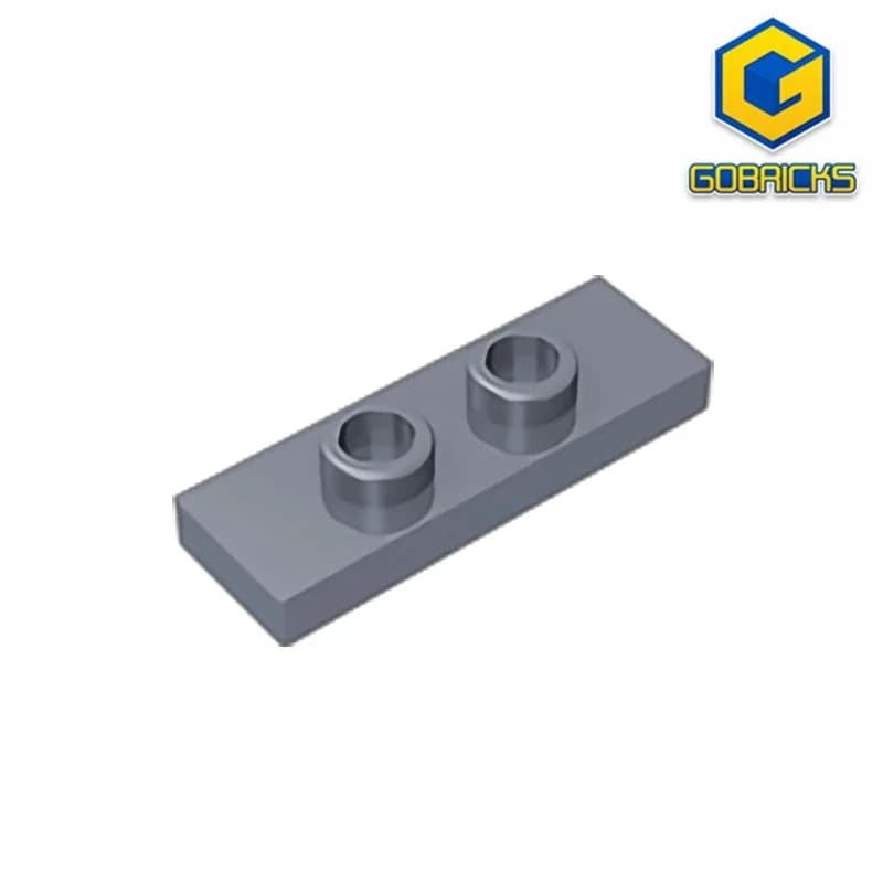 Plaque Gobricks GDS-1504, modifiée 1 x 3 avec 2 goujons (double cavalier) compatible avec lego 34103