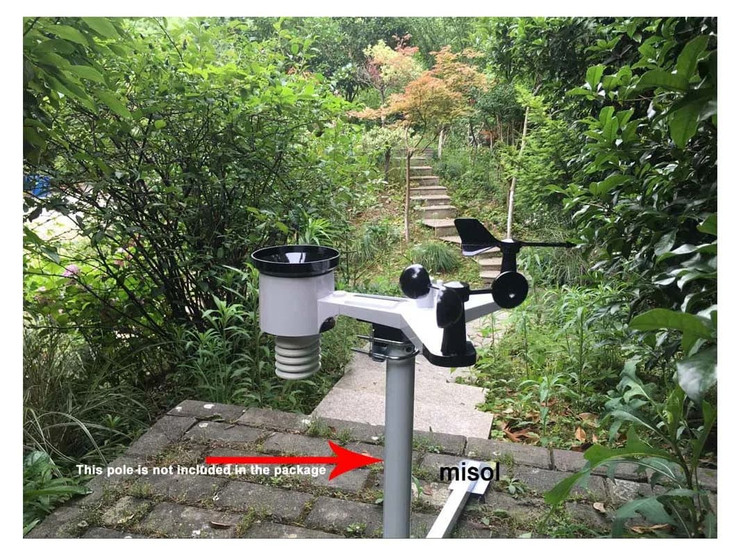 Station météo WiFi MISOL avec capteur extérieur télécharger des données vers Web, sol et console d'a