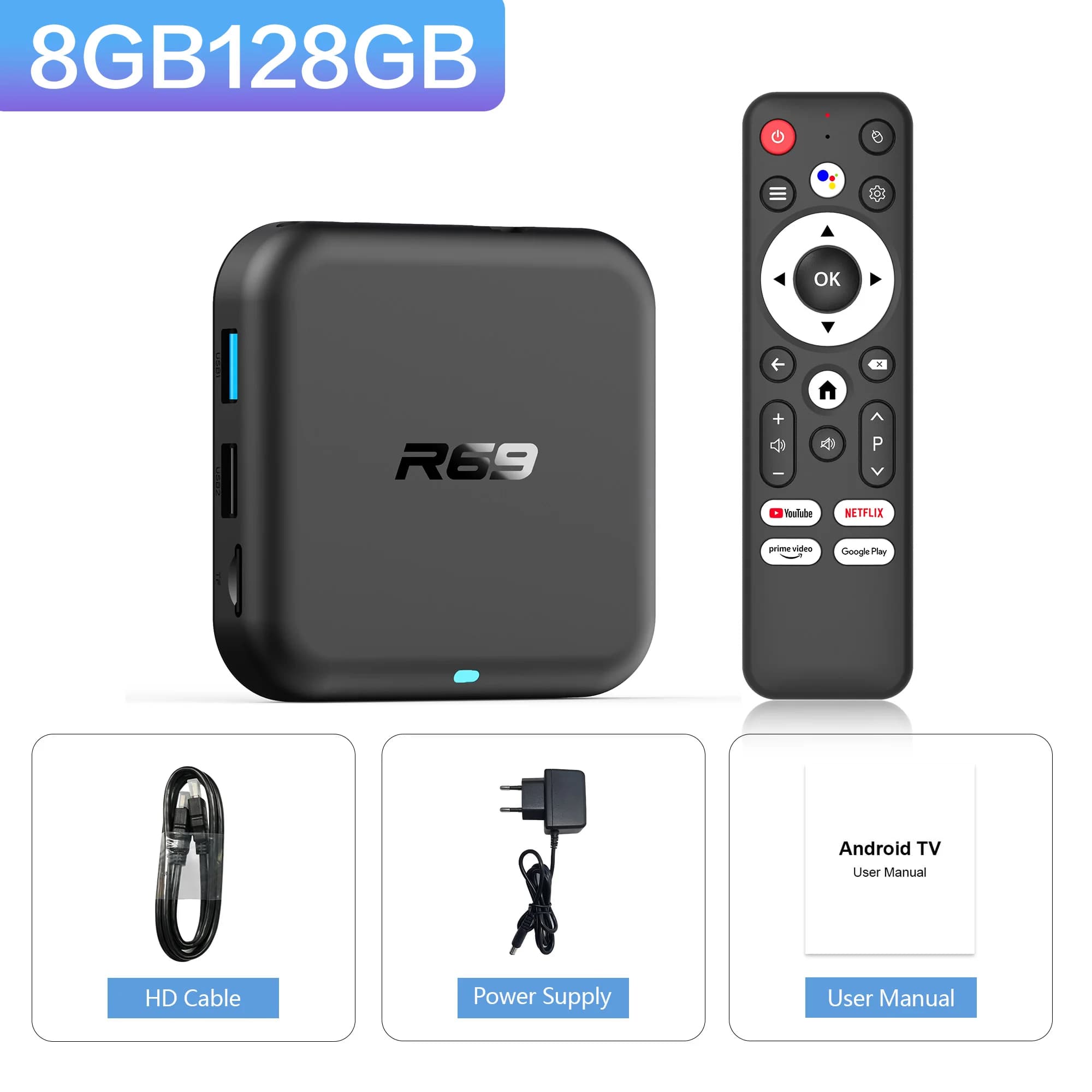 2025 nouveau boîtier TV mondial Android 14.0 R69-1 prise en charge 4K RK3518 Bluetooth 5.0 WIFI 6 RA