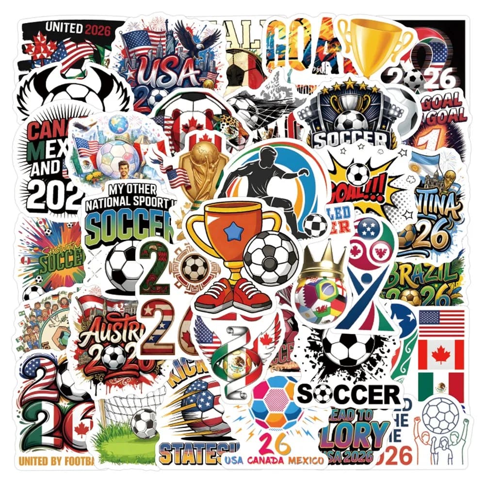 58 autocollants graffiti Coupe du Monde FIFA 2026 pour valises, ordinateurs portables, téléphones, a