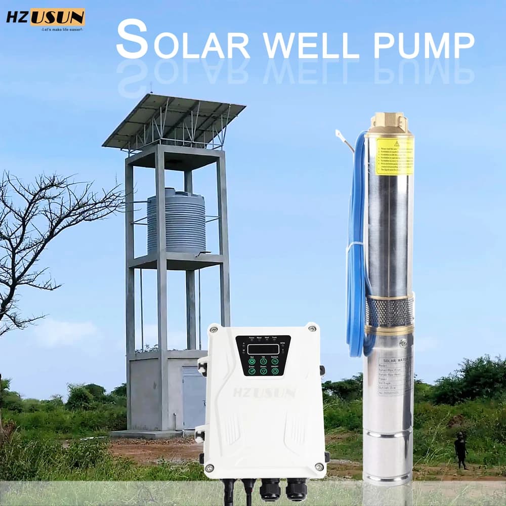 Pompe centrifuge solaire submersible pour puits profond de 260 pieds, alimentée par énergie solaire,