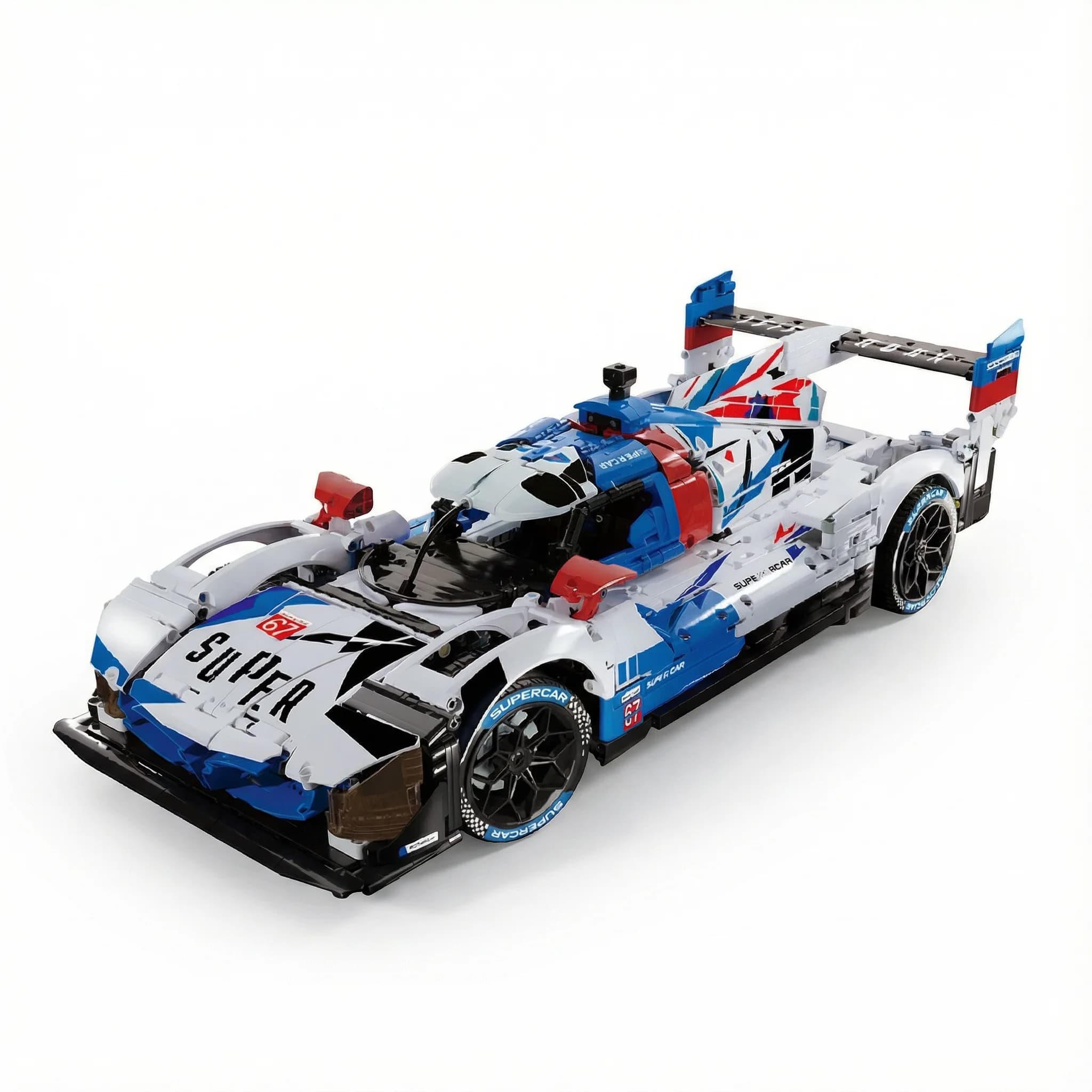 Technical 1:8 Le Mans Supercar Building Blocks Sport Racing Car Vehicle Assembly Brick Model Kit Toy