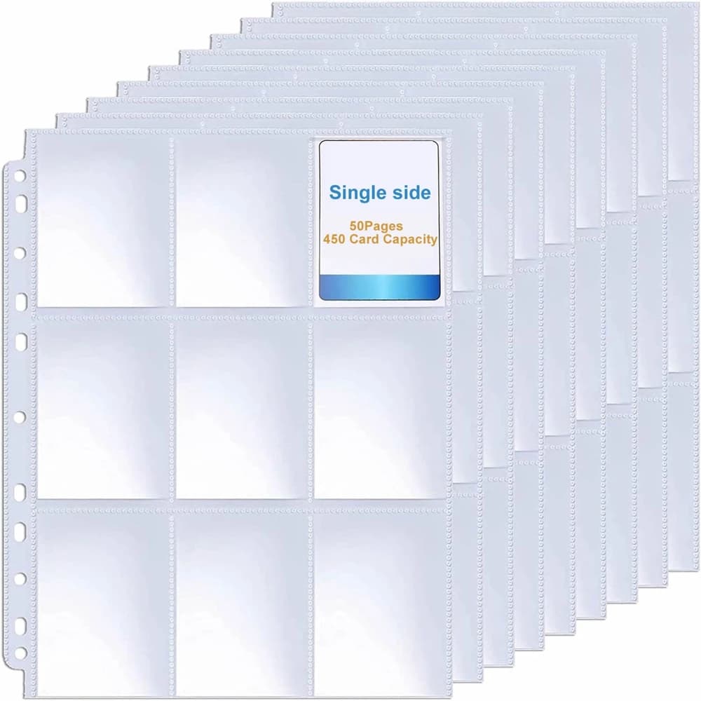 450 pochettes simple face carte à collectionner porte-album manches 9 poches protecteurs de jeu en p