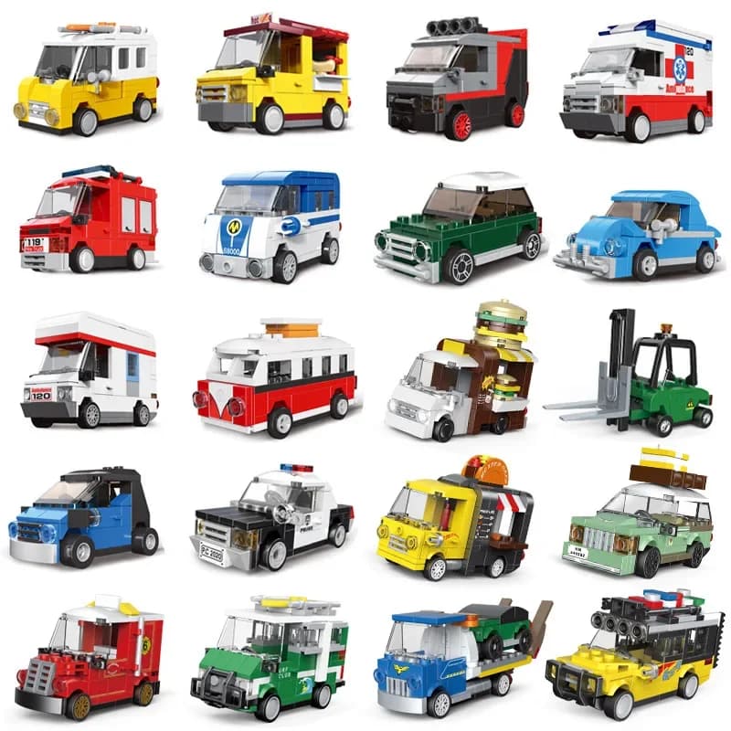 Voiture de course Bus ingénierie véhicule Ambulance retirer modèle blocs de construction brique joue