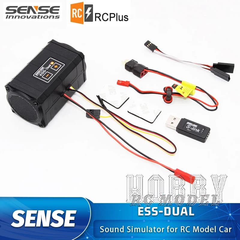 GENSE ESS-DUAL-Simulateur de son de moteur à 2 haut-parleurs, accessoires de modification SCX10, pou