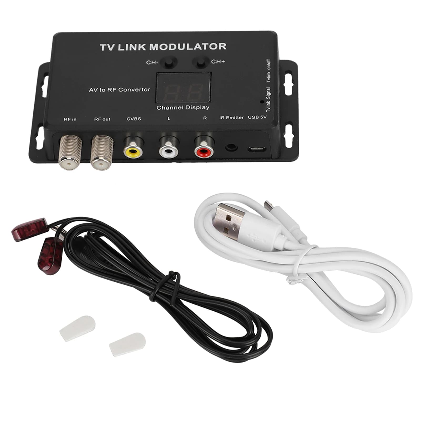 Modulateur TV UHF TM70, convertisseur AV vers RF, prolongateur IR avec affichage des canaux