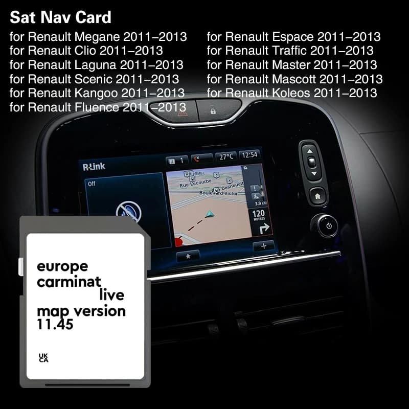 Carminat Live 11.45 Europe carte SD Carminal Integrato Navigation carte SD pour Renault Fluence nouv