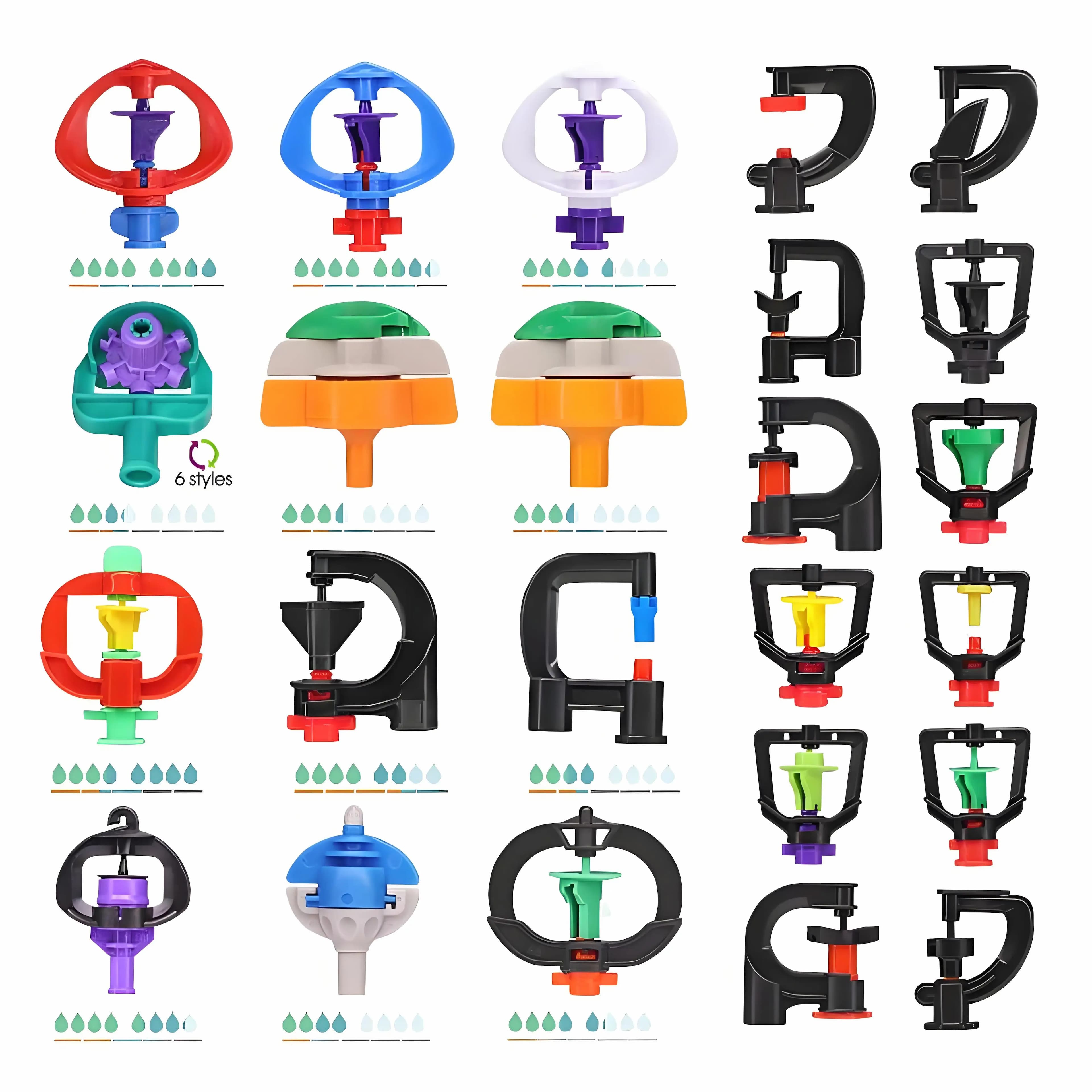 24 types de dispositif d'arrosage de jardin 90 ° 180 ° 360 ° Buse d'irrigation à Suspension de Type réfraction
