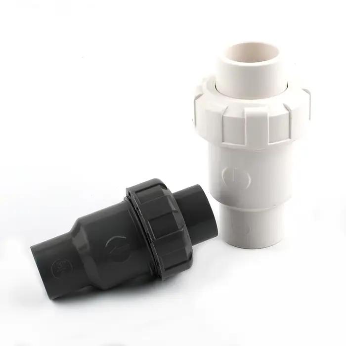 Clapets anti-retour à bille UPVC 20 25 32 40 50mm, 1 pièce, clapet anti-retour Vertical, adaptateur