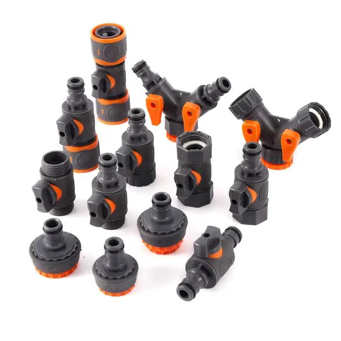 Valve marche/arrêt pour tuyau d'arrosage 1/2 "3/4" 1 ", connecteur rapide, adaptateur de robinet mâl