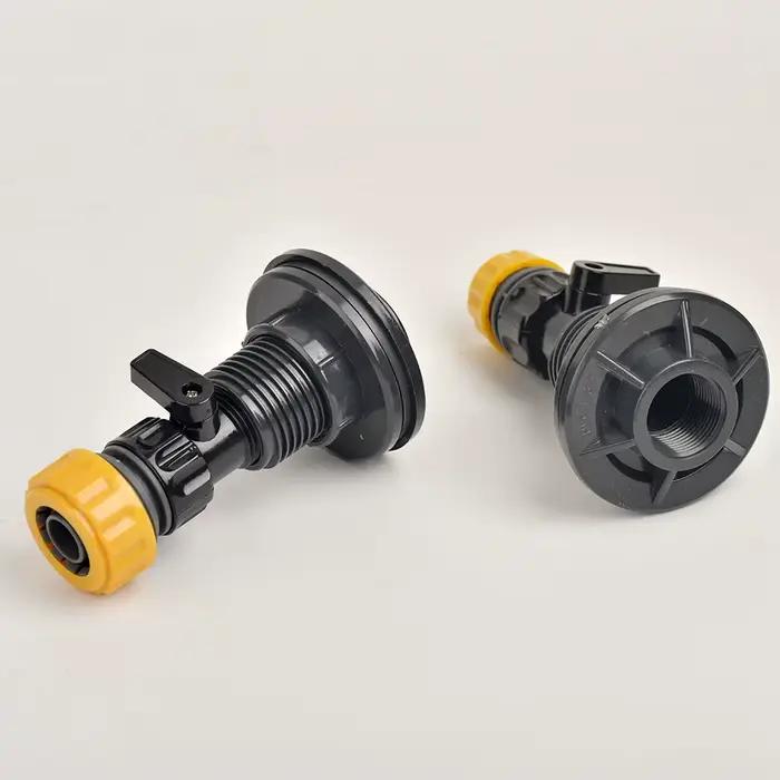 Kit de robinet de baril de pluie en PVC durable de 3/4", avec connecteur de tuyau de 1/2" 3/4", join