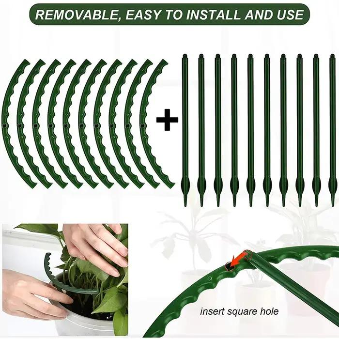 Support de plante en plastique, cadre de Pile, Arrangement de serre, tige fixe en demi-cercle, Suppo