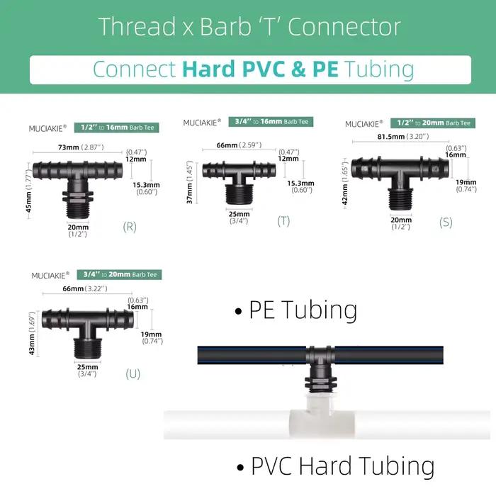 Connecteurs d'eau pour tubes 16 20 25MM, adaptateur d'accouplement égal, coude, bouchon d'extrémité