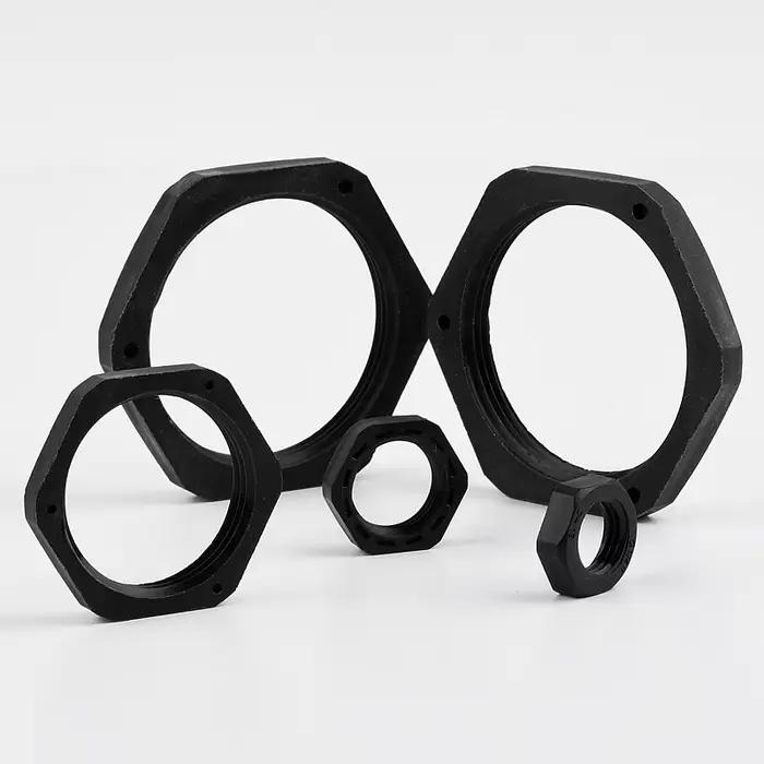 Filetage femelle G1/4 "~ G2", écrou de fixation hexagonal en plastique noir en Nylon, Micro-Irrigati
