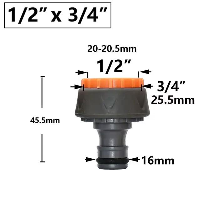 Connecteur de tuyau d'arrosage 1/4 "1/2" 3/4 "1", robinet de jardin, coupleur de tétines de 16mm, sy
