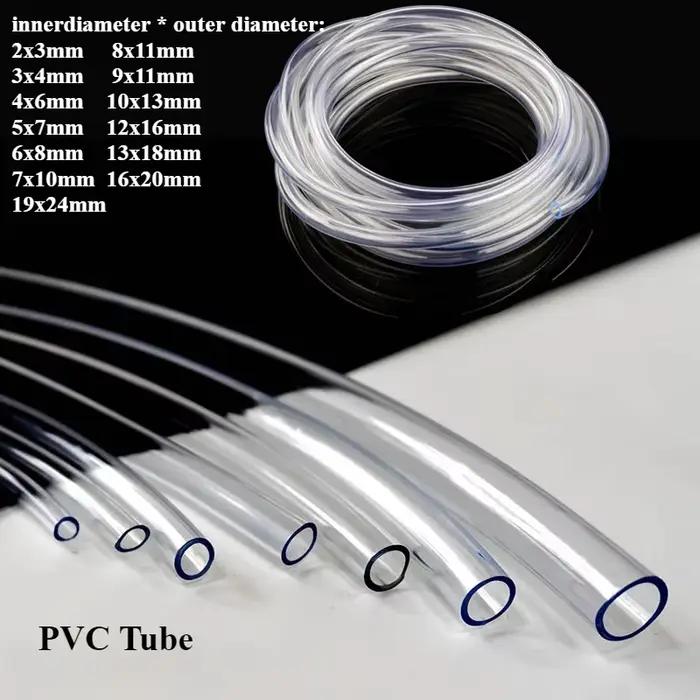 Tuyaux en plastique PVC transparent, diamètre intérieur 2mm, 3mm, 4mm, 5mm, 6mm, 7mm, 8mm, 9mm, 10mm
