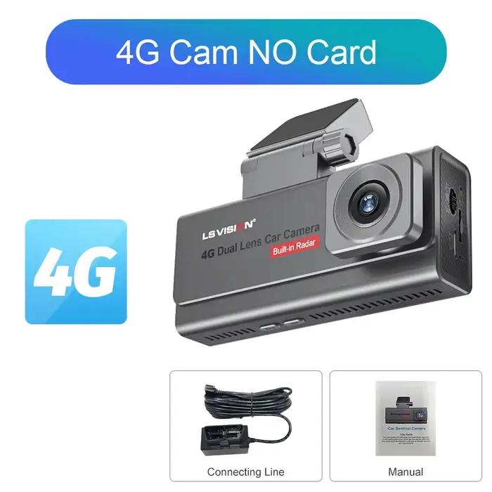 LS VISION 4K 4G caméra de Surveillance de voiture double objectif Dashcam détection Radar tout autou