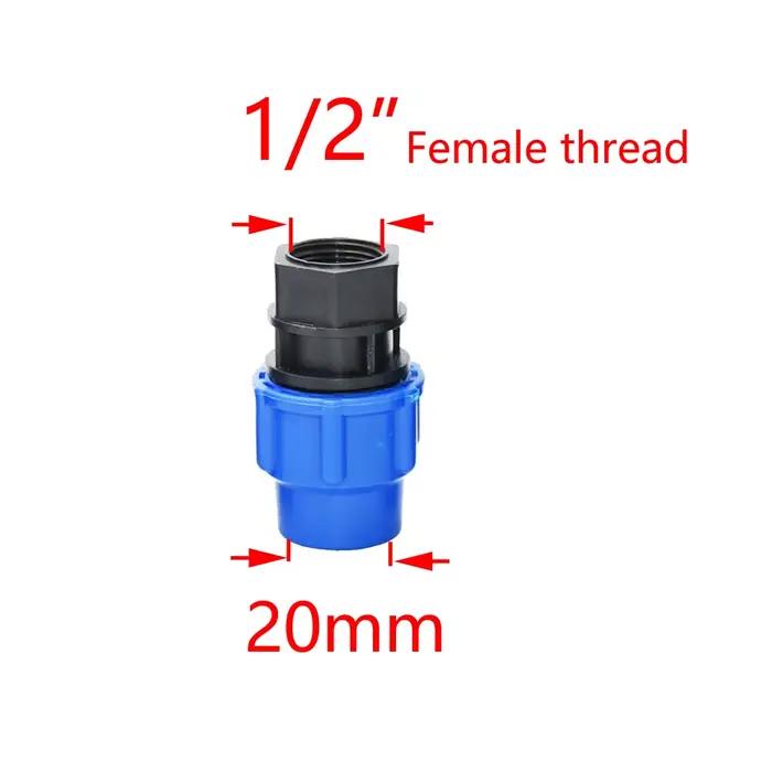 Connecteur femelle 20mm 25mm 32mm 40mm 50mm, tuyau en plastique PE, connecteur rapide, raccords de r