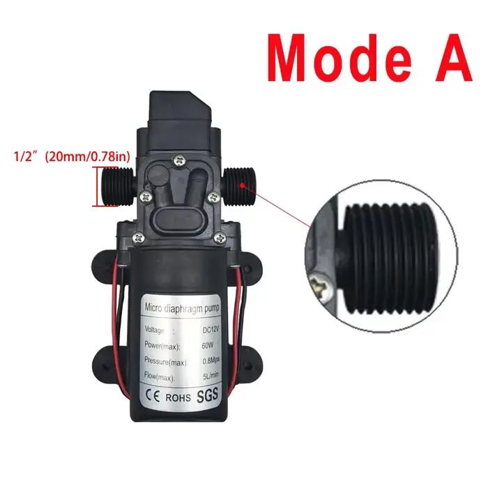 Pompe à membrane haute pression Dc 12V 120PSI 60W 5L/Min, Mini pompe électrique auto-amorçante, Mach