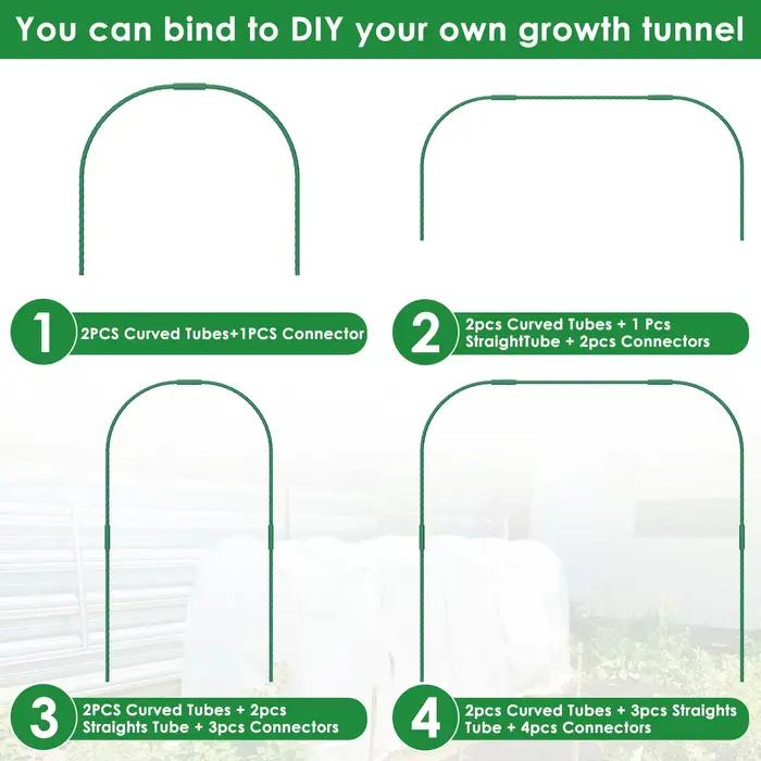 Cerceaux en acier pour plantes à effet de serre, durable, réutilisable, bricolage, arche de semis, s