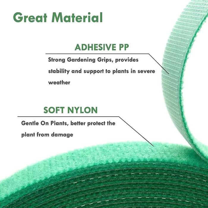 Ficelle de jardin verte 10M/5M/2M, attaches pour plantes, Bandage pour plantes en Nylon, boucle à cr