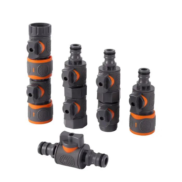 Valve marche/arrêt pour tuyau d'arrosage 1/2 "3/4" 1 ", connecteur rapide, adaptateur de robinet mâl