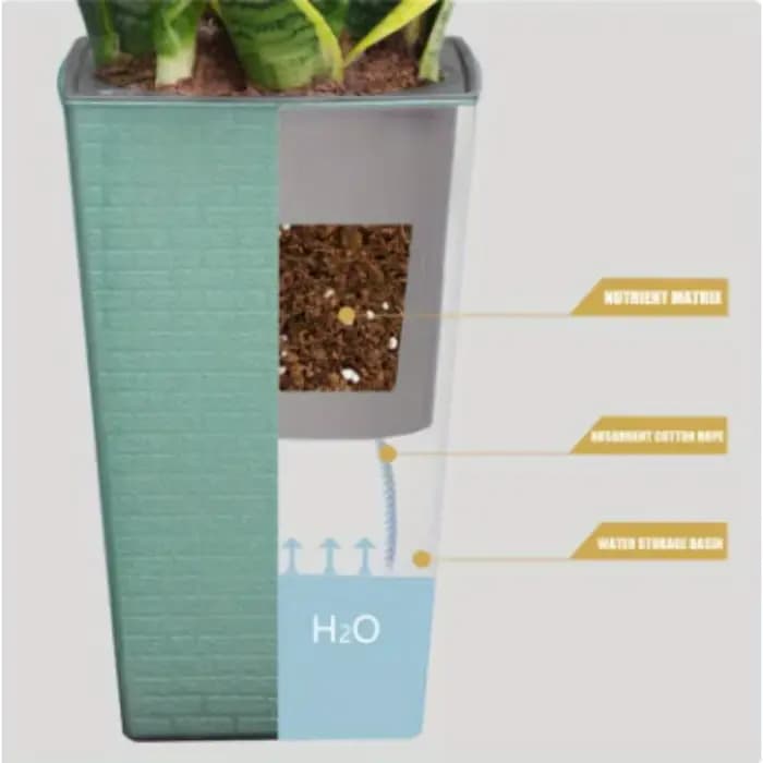 Pot de fleurs en plastique à motif de brique, Pot de fleur de jardin de forme créative pour jardin,