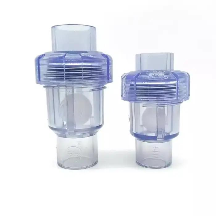 Clapets anti-retour à bille UPVC 20 25 32 40 50mm, 1 pièce, clapet anti-retour Vertical, adaptateur