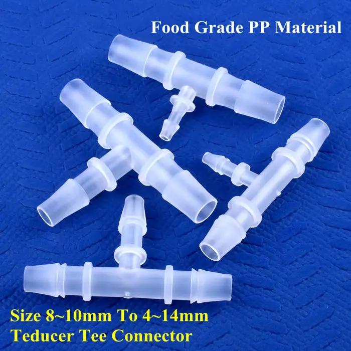 Connecteur de Tuyau d'Irrigation en Té de Qualité Alimentaire PP 8, 10mm à 4 ~ 16mm, Produit Précieu